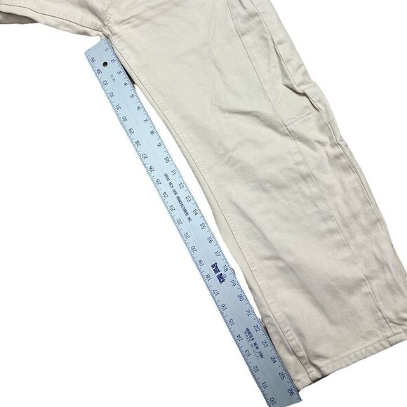B SIDES Jeans WMNS 28 x 26” Beige Relaxed‎ Lasso Wide Leg USA Button Fly $425 - Picture 3 of 13